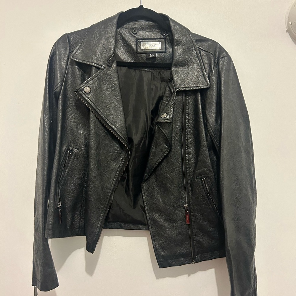 Jou Jou Black Vegan Leather Jacket